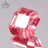 0.9-6.5ct Asscher Shape Lab-Grown Padparadscha Loose Stones - Excellent DIY Jewelry Raw Materials