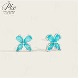 Stud Earring Necklace Jewelry Set Lab Paraiba Sapphire S925 Sterling Silver Marquise Pear are suitable for engagements