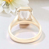 Radiant Cut Ring with 3CT D Color Moissanite Diamond 10k 14k 18K Gold Plated 925 Silver for Women Engagement Wedding Jewely