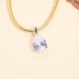 8-16 CT Custom Necklace Pear Cut Moissanite White 925 Sterling Silver Jewelry High-Quality Premium Christmas Gift Hypoallergenic