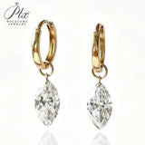 Lab Grown Diamond Earrings New Arrival Design 10K/14K/18K Solid Yellow Gold Marquise Cut 1/2ct DEF VVS Minimalist Stud Earrings for Women Hypoallergenic for Daily Wear Factory Direct Supply