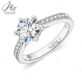 Moissanite Ring 6 Claws Silver Ring 12 Colors Round 1CT 925 Sterling Sliver Fine Jewelry Birth Stones Wedding Gift Jewel Ring