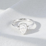Pear Cut Moissanite Engagement Ring in 10K/14K/18K Gold Classic Solitaire Promise Ring Perfect Wedding Anniversary Gift