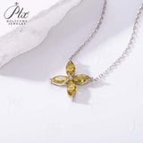 925 Sterling Silver D Color VVS1 Moissanite Four-leaf clover Necklace Daily Wear Gift-Giving