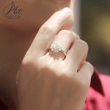 【 Daisy 】Sunflower Round Cut 1CT Moissanite Adjustable Ring Women Only Gifts For Festivals And Anniversaries