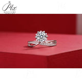 Crown Shape Round Moissanite Twisted Adjustable Ring Women Only Gifts For Festivals And Anniversaries