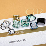 Luxury Multicolor Moissanite Gemstones  Asscher Cut Loose Diamonds  Perfect for Rings Earrings & Pendant Making