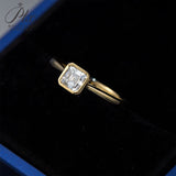 Ascher Cut Bezel Moissanite Engagement Ring Women Only Gifts For Festivals And Anniversaries