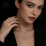 Moissanite Necklace D Color/Champagne/Black 1.8ct Round Cut VVS1 925 Sterling Silver Fringe Pendant Elegant Gift Fine Jewelry for Women