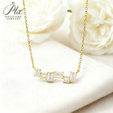 Moissanite Necklace with3CT D Color Asscher/Emerald Cut Moissanite S925Plated White Yellow Rose Gold Chain Engagement Daily Gift