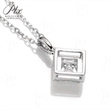Princess Cut 1/2CT 925 Sterling Silver Halo Moissanite Pendant Necklace Women Only Gifts For Festivals And Anniversaries