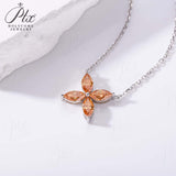 925 Sterling Silver D Color VVS1 Moissanite Four-leaf clover Necklace Daily Wear Gift-Giving