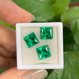 Multi-Size Princess-Cut Lab-Grown Colombian Emerald Wholesale Which Can Be Used As DIY Jewelry Raw Materials Such As Rings Earrings Necklaces Etc