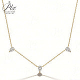 Tri-Pear Necklace with 3CT D Color Pear-shaped Moissanite S925 Plated White Yellow Rose Gold Chain Engagement Chrisrmas Daily