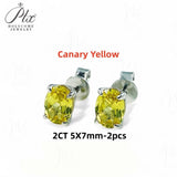 2-8CT Oval Moissanite Earrings for Women Solid 925 Sterling Silver Lab grown Gemstone Screw Back Design Hypoallergenic