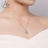 Heart Cut 1/2CT 925 Sterling Silver Halo Moissanite Pendant Necklace Women Only Gifts For Festivals And Anniversaries