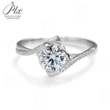 Round Shape Moissanite Twisting Ring Women Only Gifts For Festivals And Anniversaries