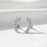 Earrings with 2.4CT D Color Marquise Cut Moissanite 925 Silver Plated White Yellow Rose Gold Ear Stud Women Fashion Daily Jewely