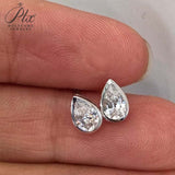 Moissanite Earrings Pear-cut Women's Style D/ VVS1 Grade Bezel-set Diamond Jewelry Suitable for Parties and Engagement Gifts