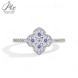 Elegant D VVS1 Color 100% S925 Sterling Silver Moissanite Diamond Ring for Women Engagement Wedding Fine Jewelry Holiday Gifts