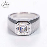 Moissanite Lab Grown Gemstone Ring Asscher Cut Moissanite Ruby Sapphire Colombian S925 Woman Man Anniversary Party Daily Charms