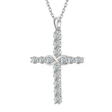 Moissanite Cross Necklace in 925 Silver - Hypoallergenic Perfect Christmas Gift for Loved Ones