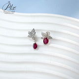 0.8-7CT Oval Cut Ruby/Sapphire/Colombian Emerald Earrings Lab-Grown Gemstone Jewelry Gift for Christmas Easter Hypoallergenic