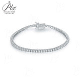 Round Tennis Bracelet Adorned with Exquisite Moissanite Multiple Size Options 925 Silver Material, Fashionable Holiday Gift