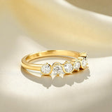 Diamond Eternity Ring with 0.7CT D Color Round Moissanite 10k 14k 18K Gold Plated 925 Silver for Women Wedding Engagement Jewely