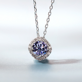 Moissanite Square-shaped Necklace Pendant Multicolor S925 Sterling Silver Gemstone Jewelry Women Wedding Anniversary Gift Party