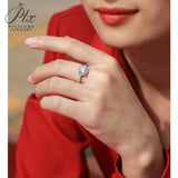 Princess Cut 1CT Halo Moissanite Ring