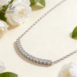 Bar Necklace 0.9CT Round D Color/Black/Champagne/Vivid Blue Moissanite S925 Plated Chain for Anniversary Chrisrmas Gift Daily