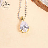 8-16 CT Custom Necklace Pear Cut Moissanite White 925 Sterling Silver Jewelry High-Quality Premium Christmas Gift Hypoallergenic