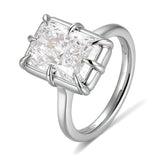 Radiant Cut Ring with 5CT D Color Moissanite Diamond 10k 14k 18K Gold Plated 925 Silver for Women Man Engagement Wedding Jewely