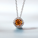 Moissanite Square-shaped Necklace Pendant Multicolor S925 Sterling Silver Gemstone Jewelry Women Wedding Anniversary Gift Party