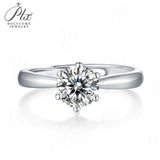Classic Six Claw Settings Round Moissanite Adjustable Solitaire Ring Women Only Gifts For Festivals And Anniversaries