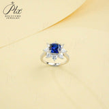 Customize Ring Cushion Cut Lab Grown Ruby Sapphire Columbia 925 Silver No Fade Hypoallergenic Anniversary Gifts Party Banquet
