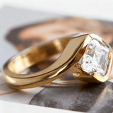 Asscher Cut Moissanite Ring 1-3ct White Gold Yellow Gold Art Deco Style Engagement Ring Wedding Gift for Women