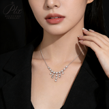 Moissanite Necklace D Color/Champagne/Black 1.8ct Round Cut VVS1 925 Sterling Silver Fringe Pendant Elegant Gift Fine Jewelry for Women
