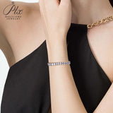 4*6mm Emerald Cut Moissanite Bracelets For Women Man S925 Silver Lab Diamond Bracelet Wedding Party Fine Jewelry