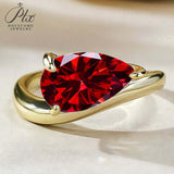 S925 Ring With 3CT Pear Shaped Moissanite D Color/Ruby/Sapphire/Colombian Emerald /Zambian Emerald VVS1 Clarity Customized For Banquet & Festival Gifts