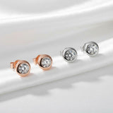 1CT Round Moissanite Diamond Stud Earrings for Women S925 Sterling Silver Earring Wedding Party Fine Jewelry