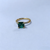 Lab Grown Gemstone Ring with Asscher Cut Ruby Sapphire Zambian Padparadscha 925 Silver As Anniversary Gift Christmas Party