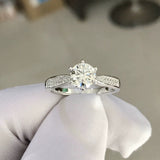 6 Prong Setting Round Moissanite Starlight Queen Pavé Ring