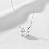 1-3CT Moissanite Necklaces Pendant Women Girls Birthday&Christmas Gift Chain Jewelry 925 Sterling Silver GRA