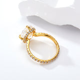 Customized Ring 925 Sterling Silver Moissanite Two-Tone Diamond Tiara Ring With GRA VVS1 E-Cushion 10K 14K 18K Gold Plated Ring