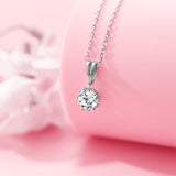 Moissanite Necklace Snowflake Pendant Multicolor Round Cut 925 Sterling Silver 1ct  For Women Wedding Bridal Fine Jewelry Charms