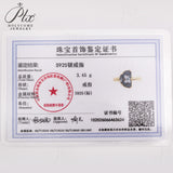 Engagement Ring Salt and Pepper Moissanite Diamond Pear Cut 925 Sterling Silver Plated with 18k Gold Wedding Jewelry Vintage