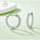 100% Moissanite Earrings 925 Sterling Silver for Women Sparkling Hypoallergenic Jewelry for Wedding Anniversary Party Luxury