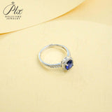 Gemstones Ring Round Shape Lab Grown Sapphire Padparadscha 925 Silver Proposal Wedding Band Hypoallergenic Anniversary Gift